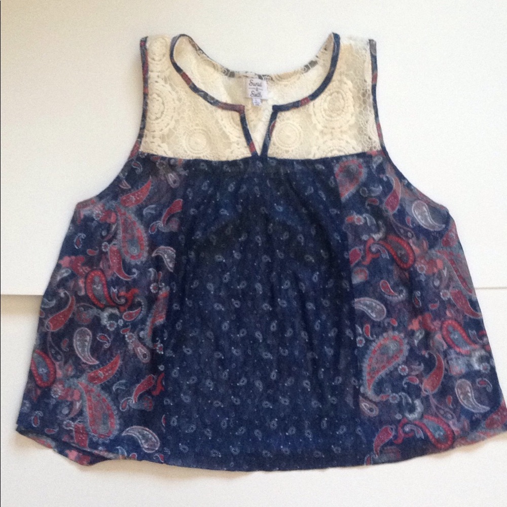 Lace sheer tank top